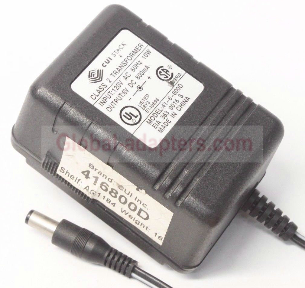 New 6V 800mA Cui Stack 41-6-800D POWER SUPPLY AC ADAPTER